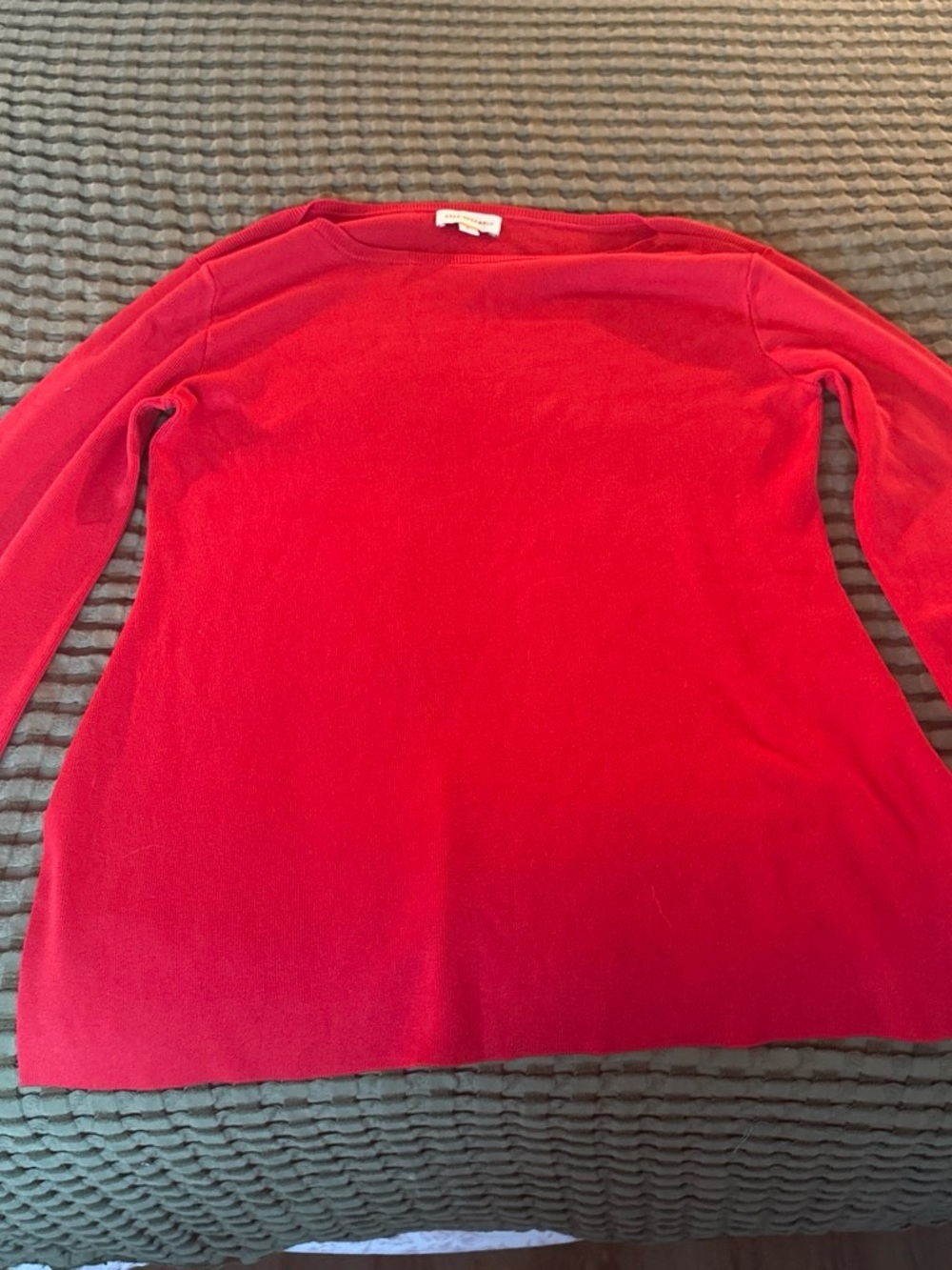 Women's Red Long-Sleeve Crewneck Top